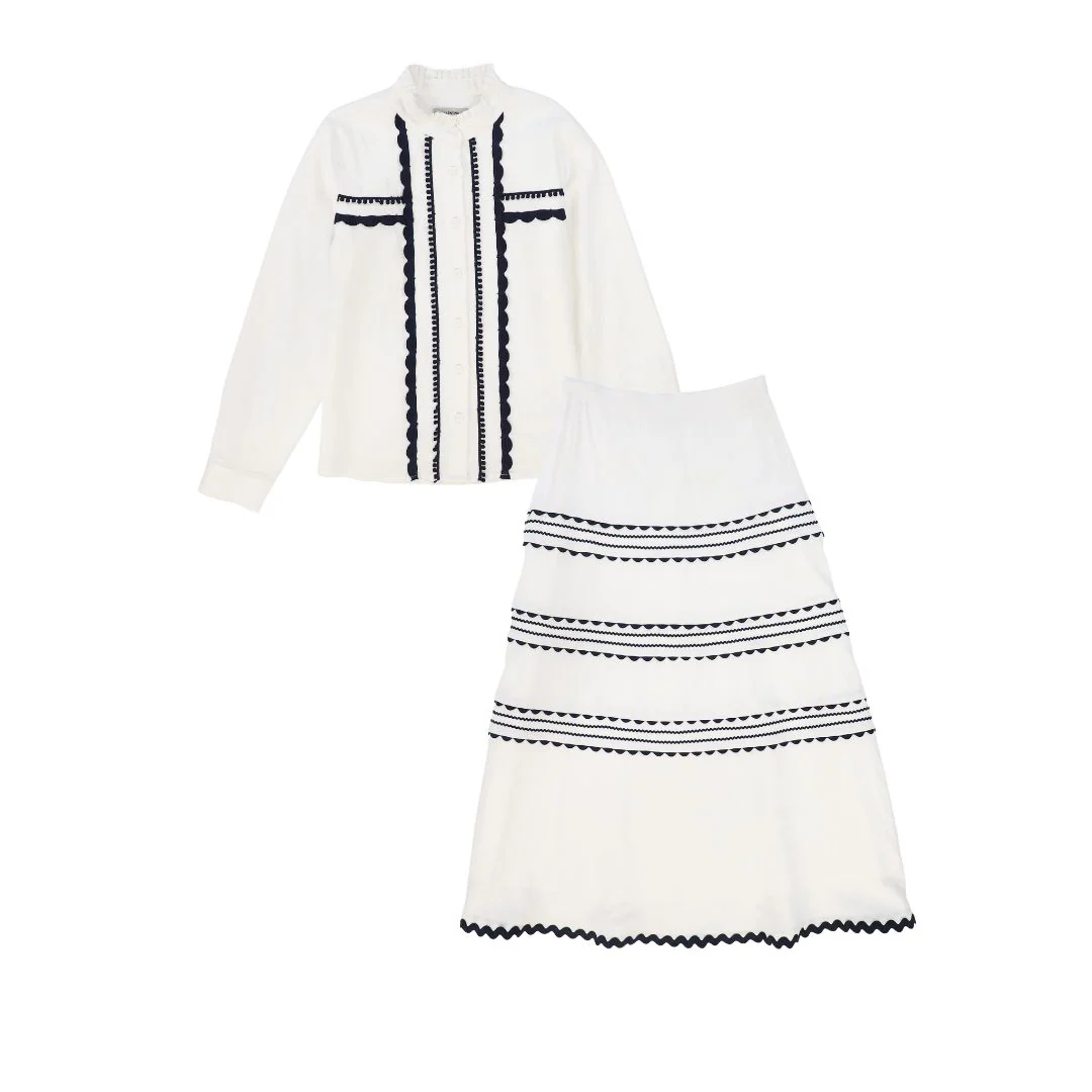 VALENTINA WHITE SCALLOP TRIM SET