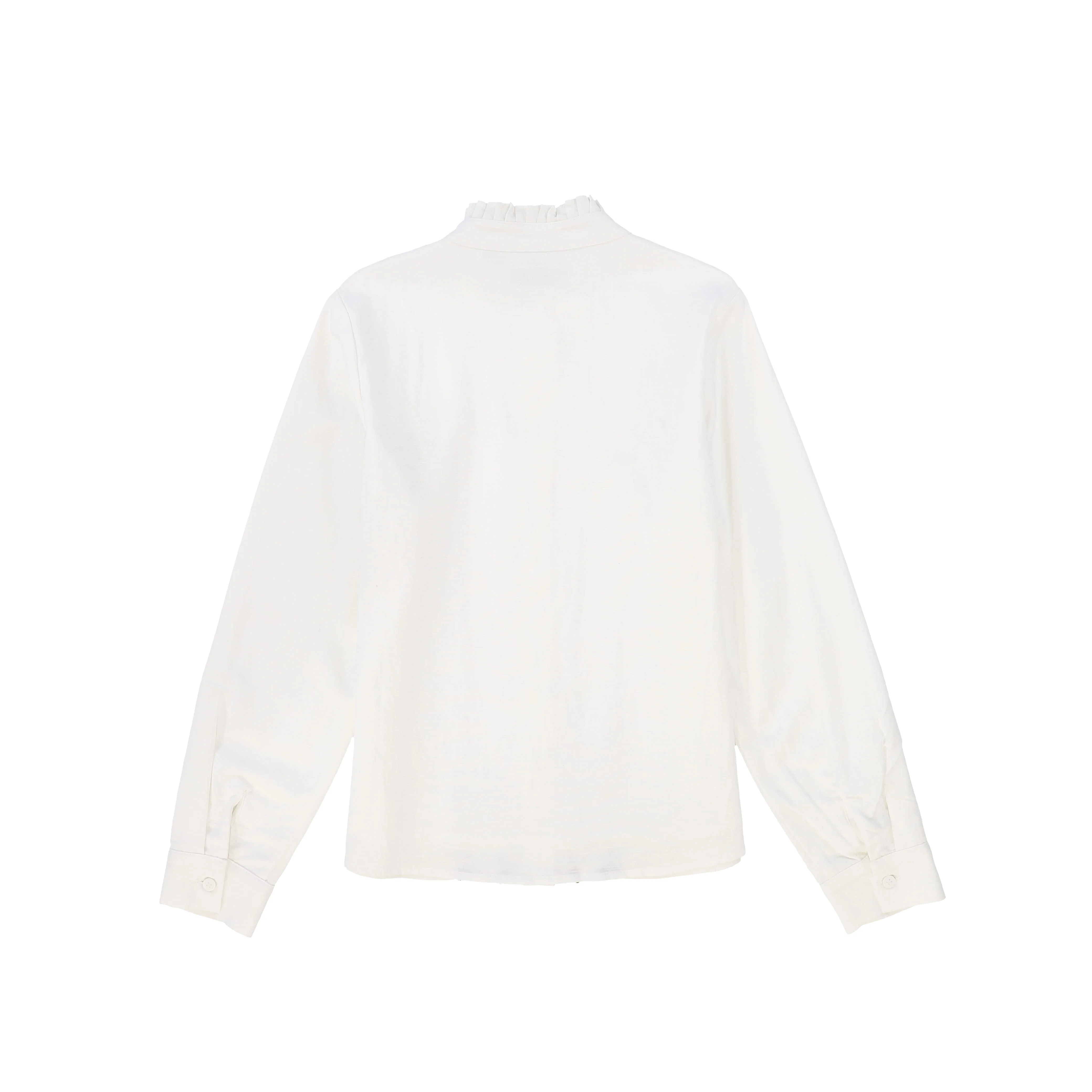 VALENTINA WHITE SCALLOP TRIMMED BLOUSE - Image 2