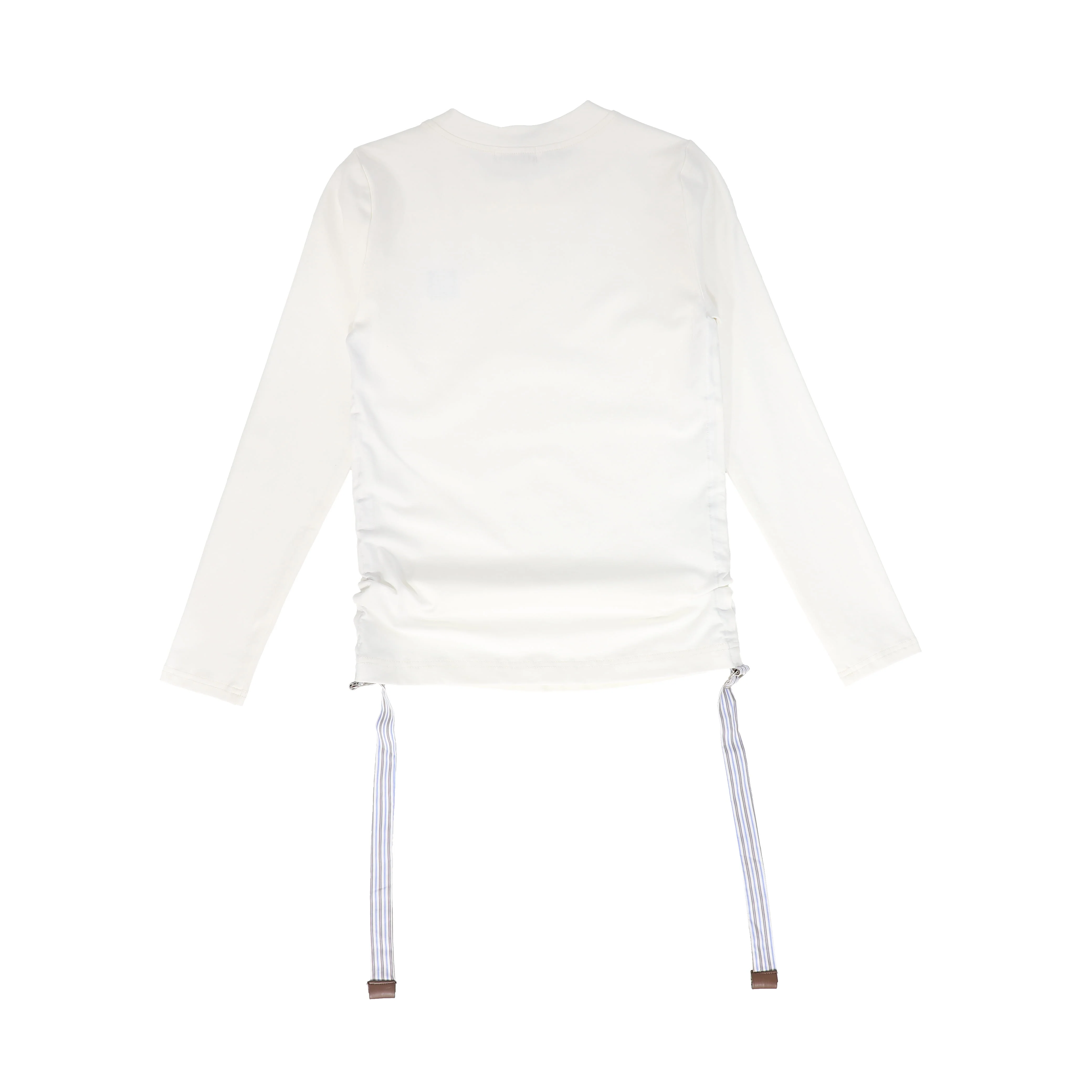 VALENTINA WHITE SIDE RUCHED TEE - Image 2