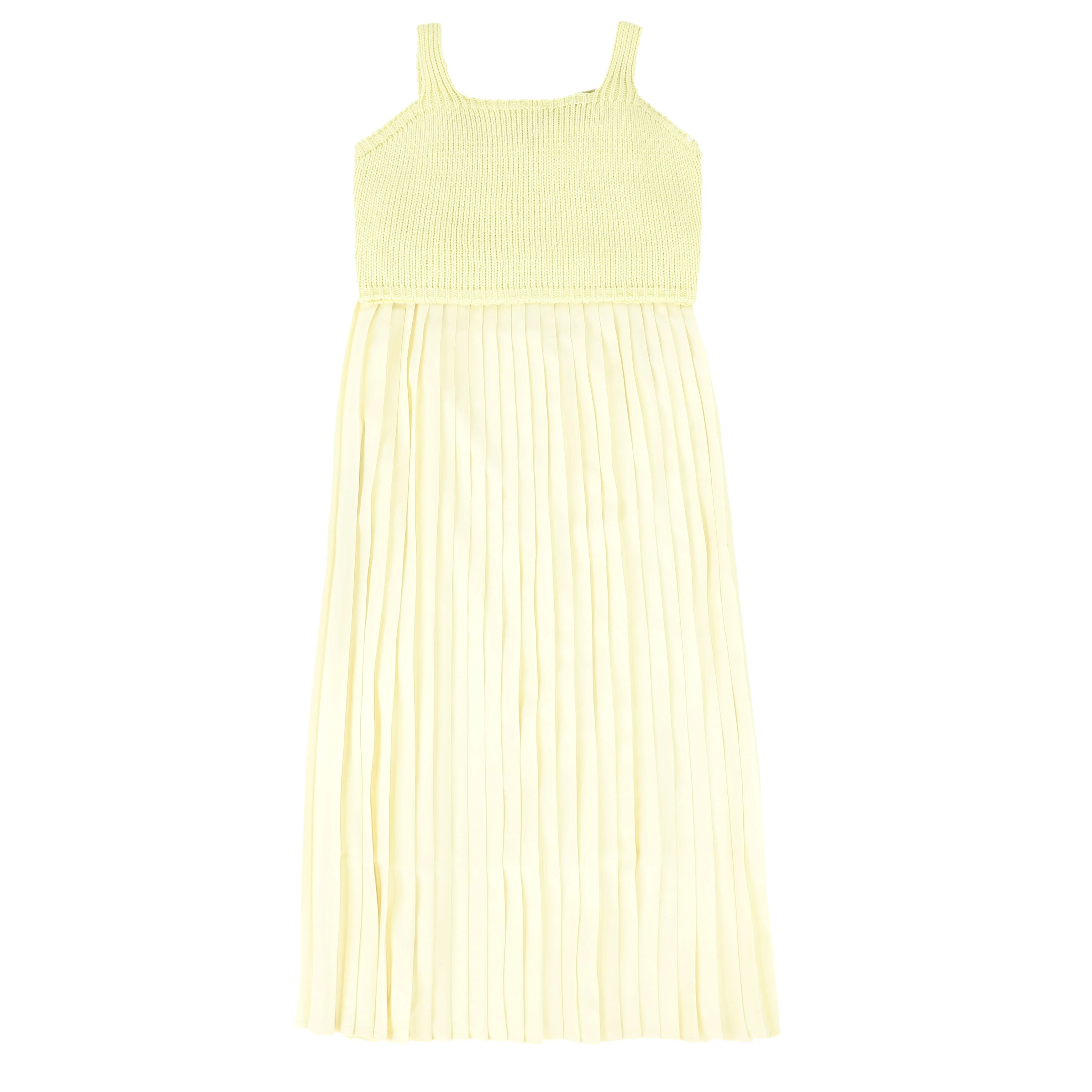 VALENTINA LEMON KNIT PLEATED MAXI DRESS [FINAL SALE]