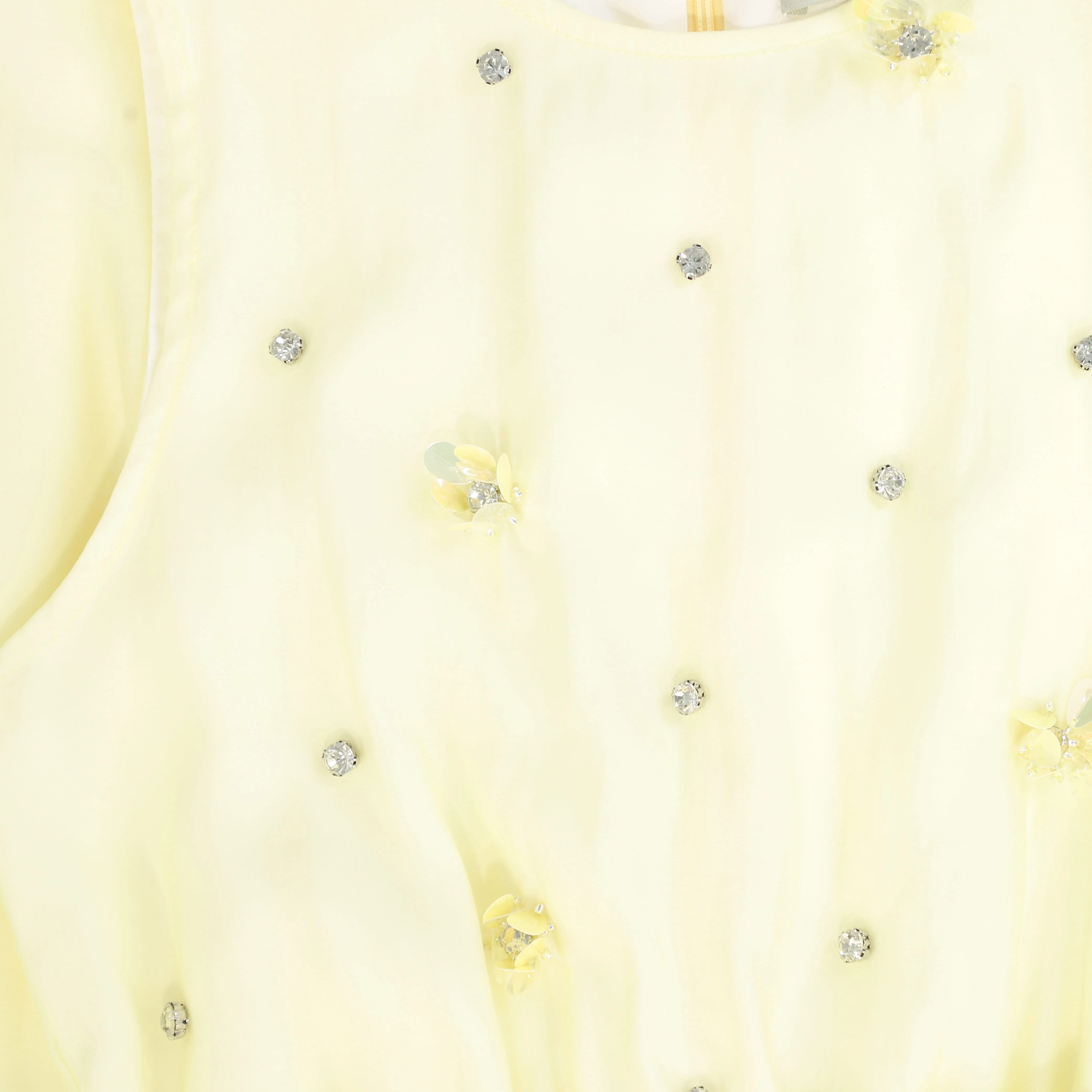 VALENTINA YELLOW RHINESTONE STUDDED CHIFFON JUMPER - Image 2