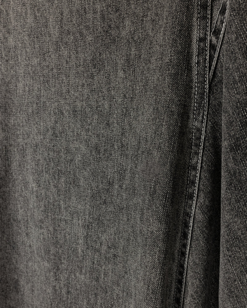 VIBE BLACK DENIM STITCH MAXI SKIRT - Image 2