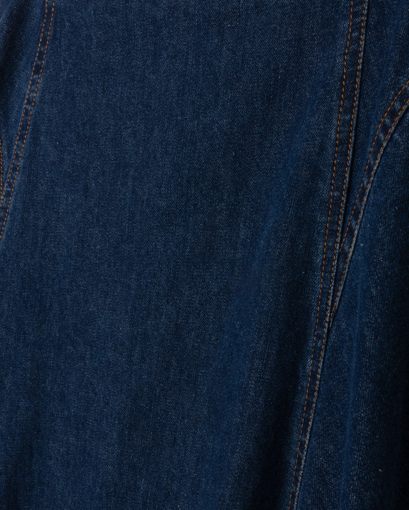 VIBE BLUE DENIM STITCH MAXI SKIRT - Image 2