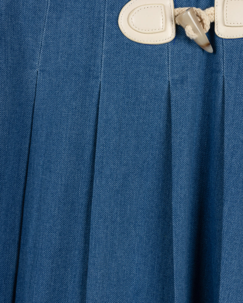 VIBE DENIM PLEATED TOGGLE MAXI SKIRT - Image 2