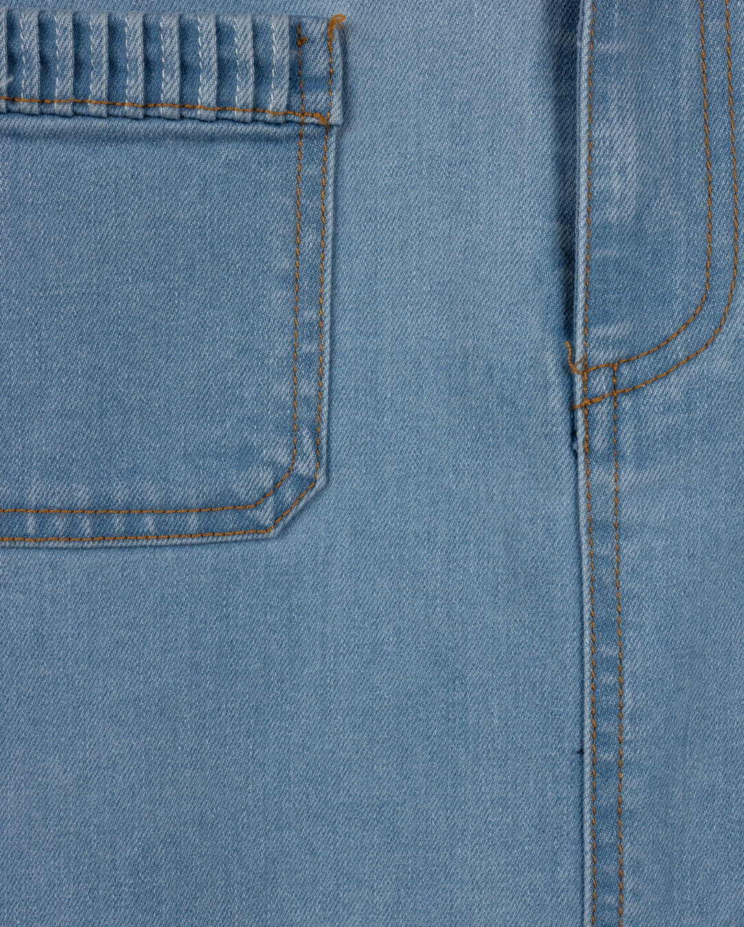 VIBE LIGHT BLUE DENIM STITCH POCKET TRIM SKIRT - Image 2