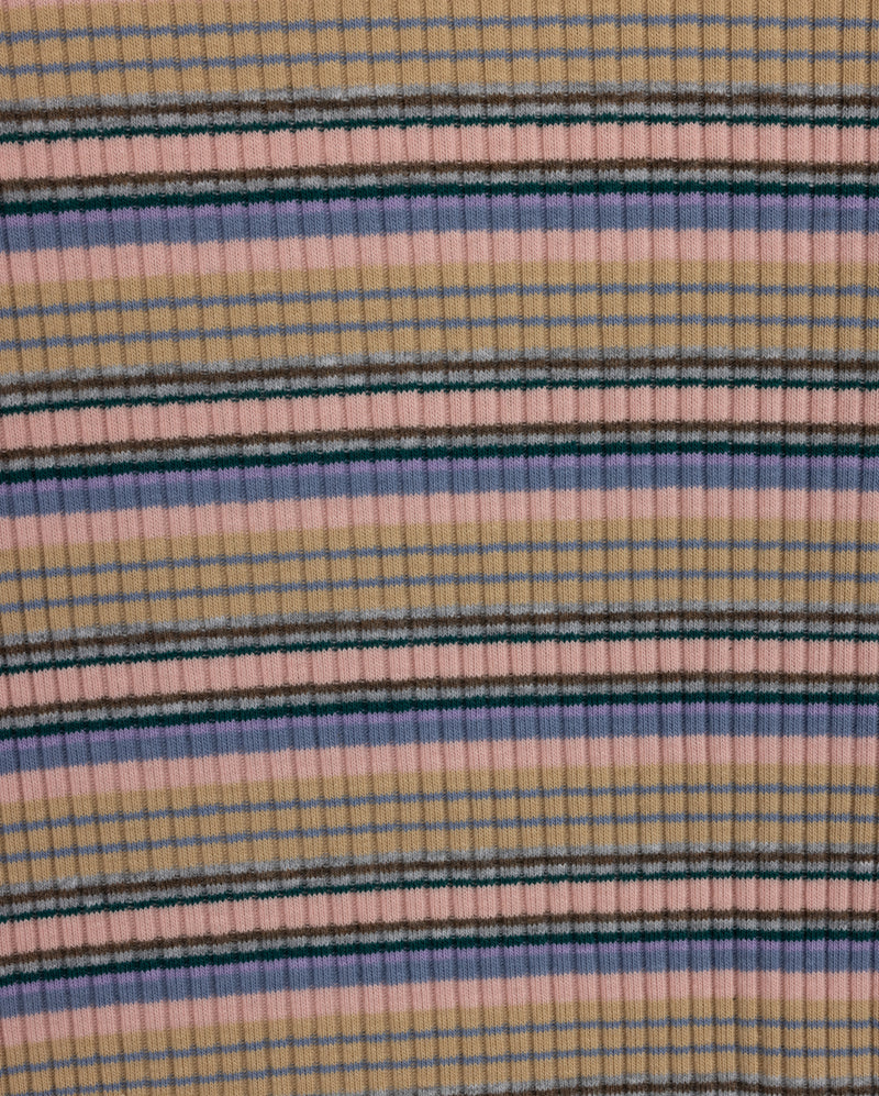 VIBE PINK MULTI STRIPED RIBBED T-SHIRT - Image 2