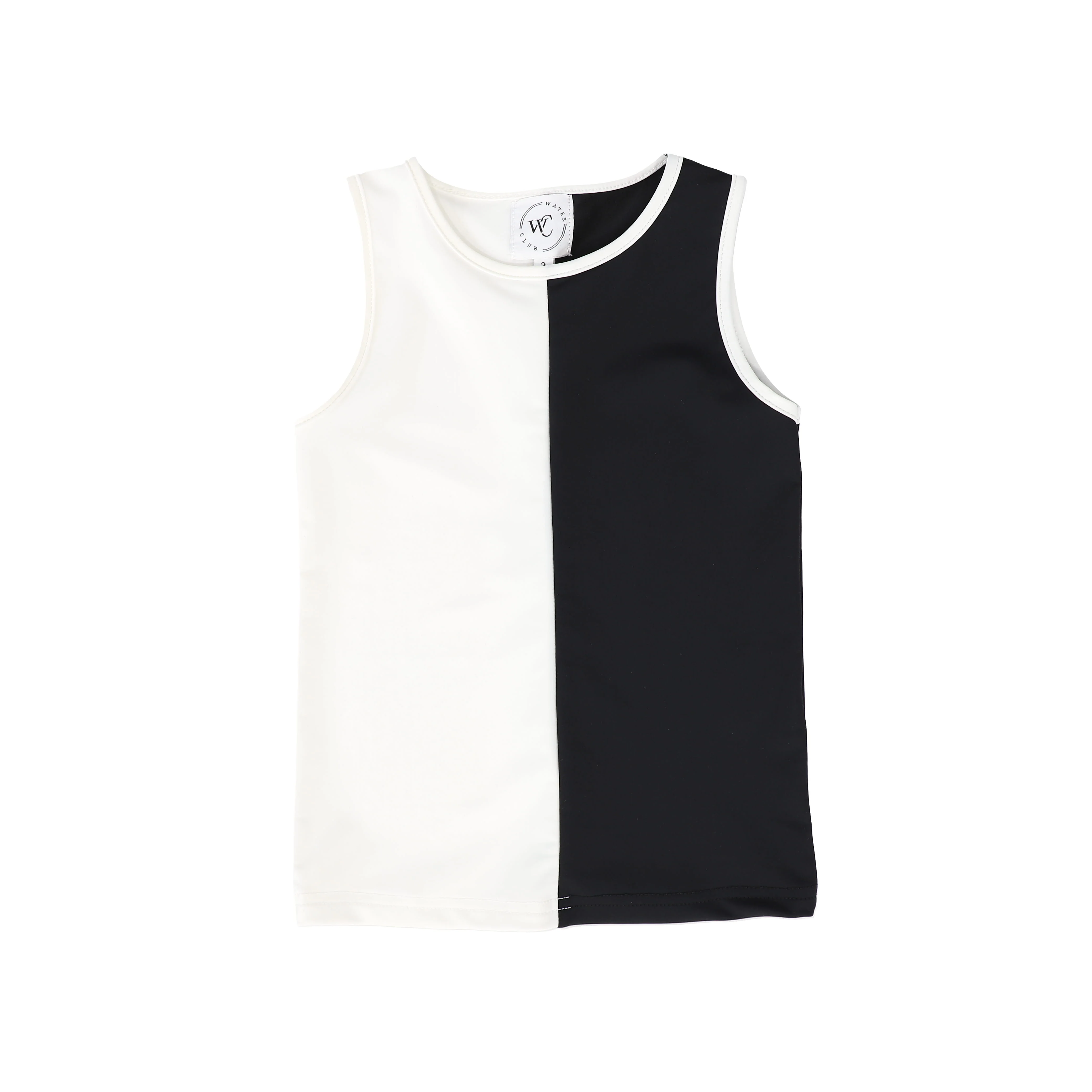 WATER CLUB BLACK/WHITE COLORBLOCK SWIM TANK [FINAL SALE]
