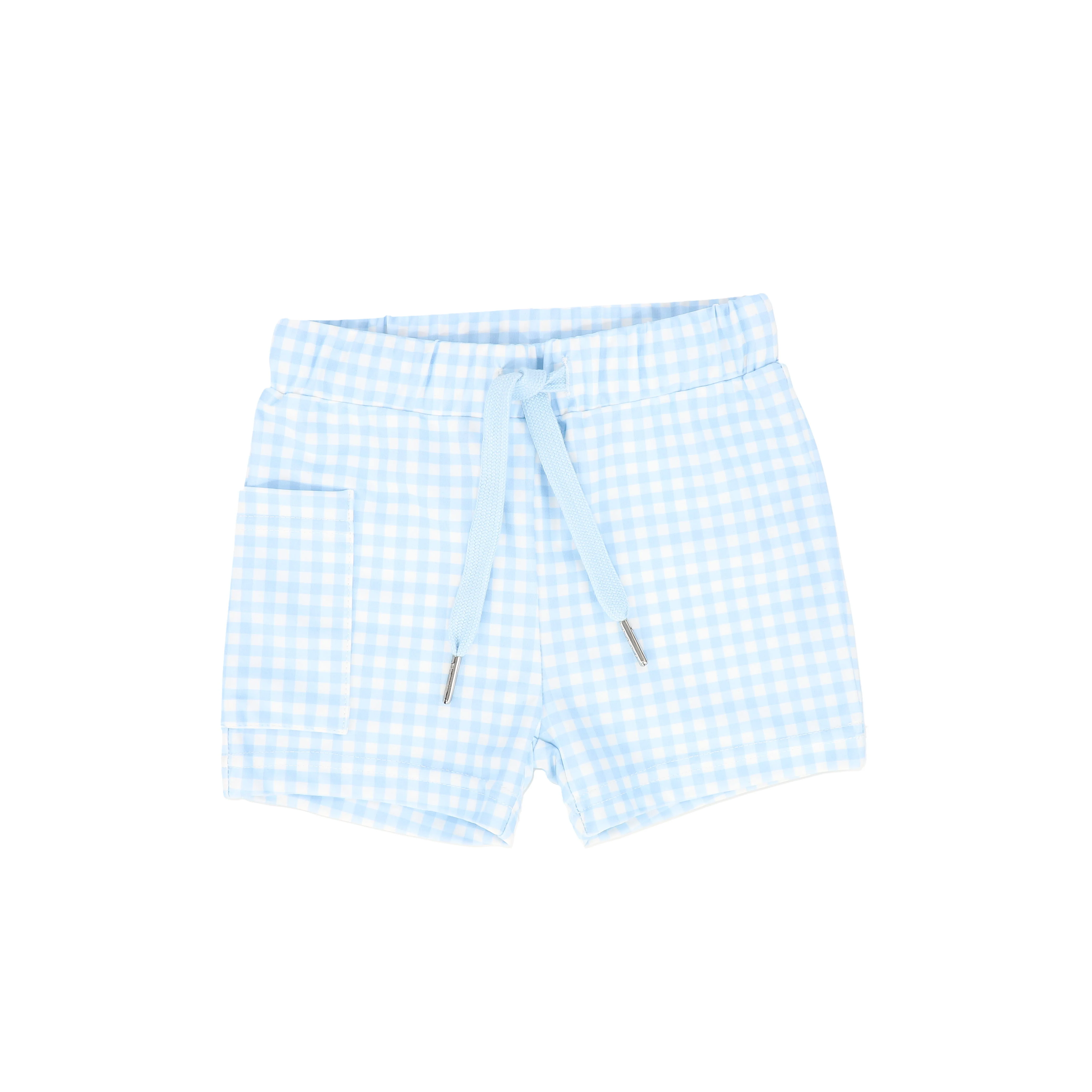 WATER CLUB LIGHT BLUE GINGHAM SWIM SHORTS [FINAL SALE]