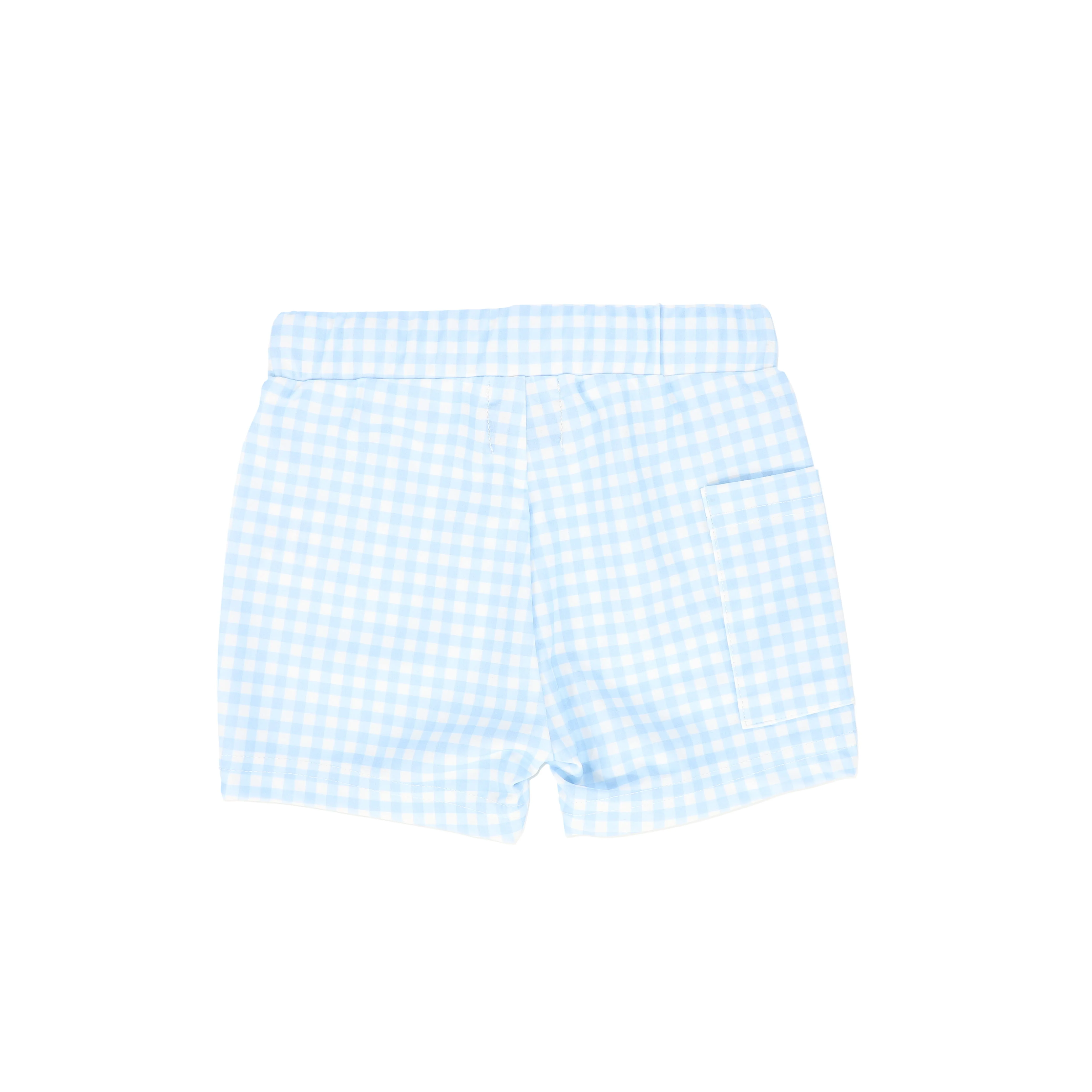 WATER CLUB LIGHT BLUE GINGHAM SWIM SHORTS [FINAL SALE] - Image 2