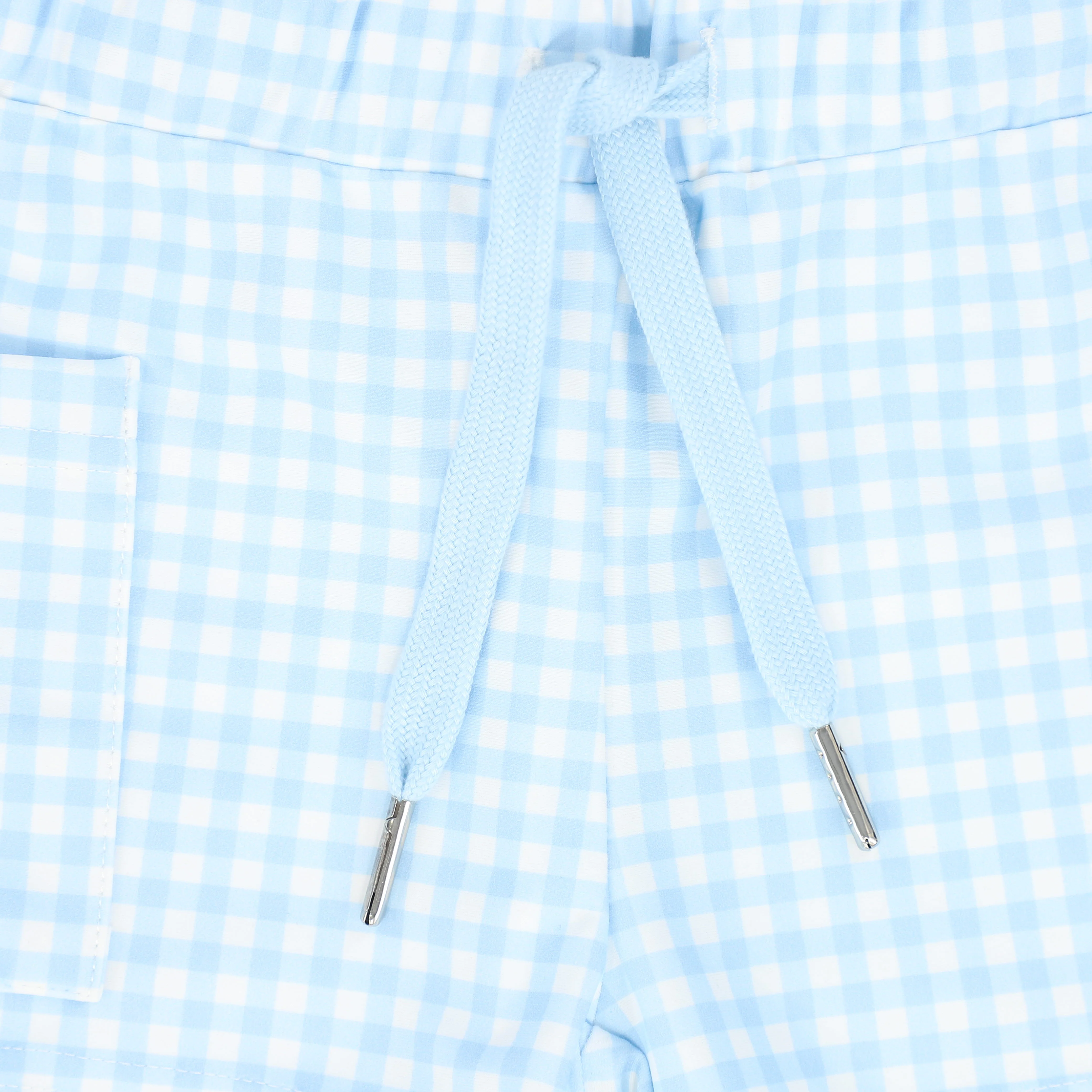 WATER CLUB LIGHT BLUE GINGHAM SWIM SHORTS [FINAL SALE] - Image 3