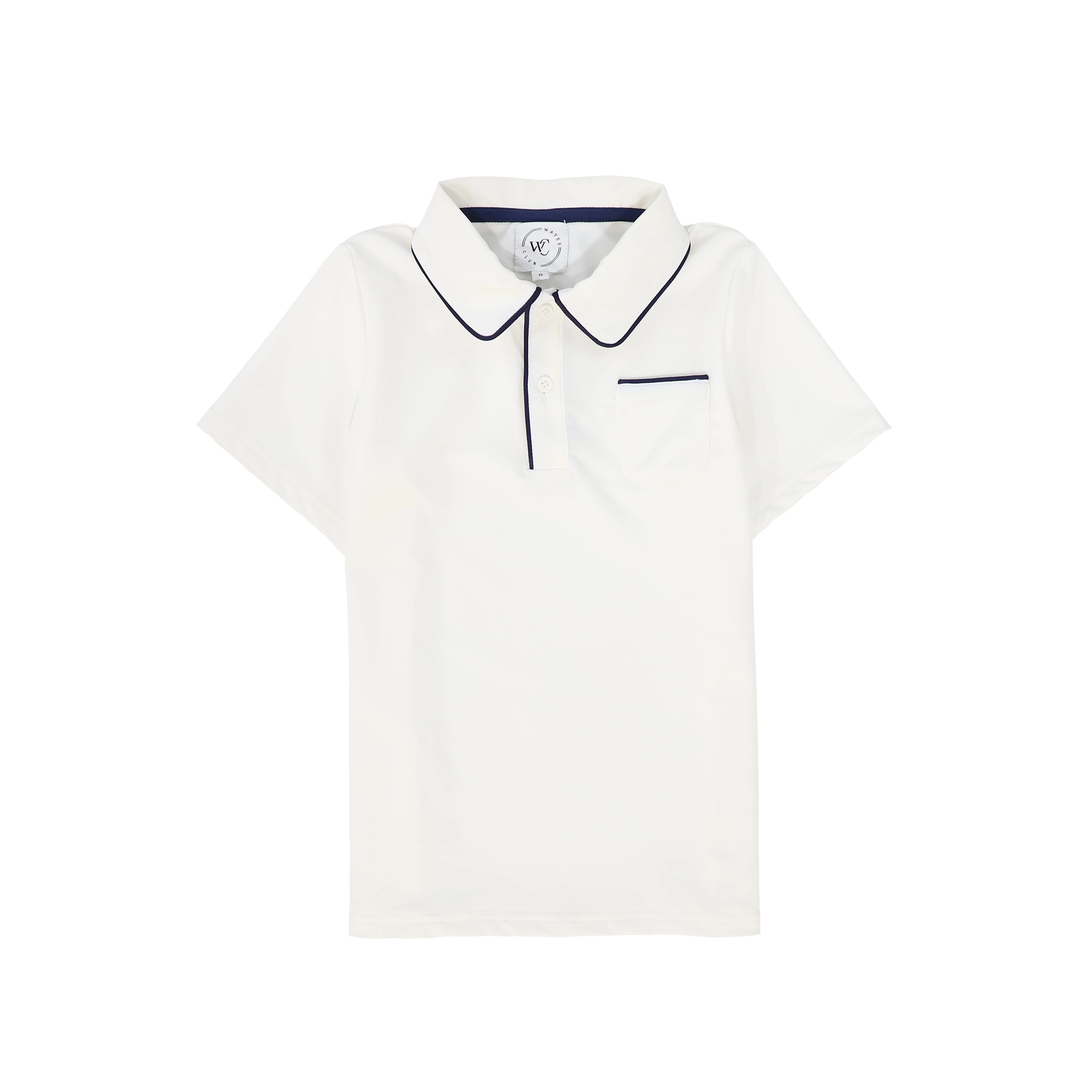 WATER CLUB WHITE/NAVY COLLAR SWIM TOP [FINAL SALE]