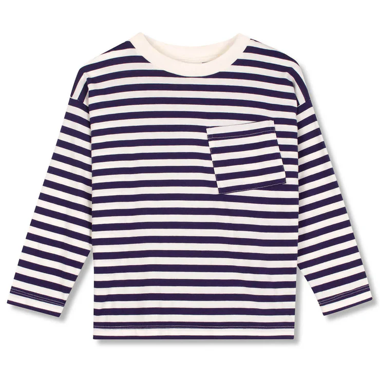 WYNKEN NAVY/WHITE STRIPED POCKET TEE