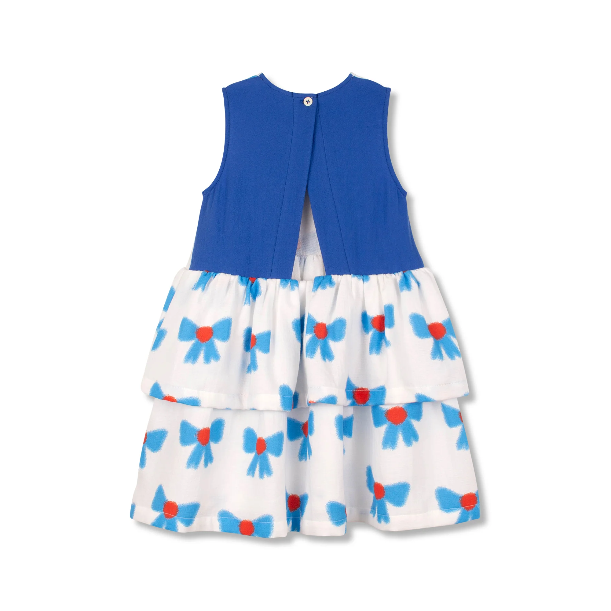 WYNKEN WHITE/BLUE BOW DRESS - Image 2