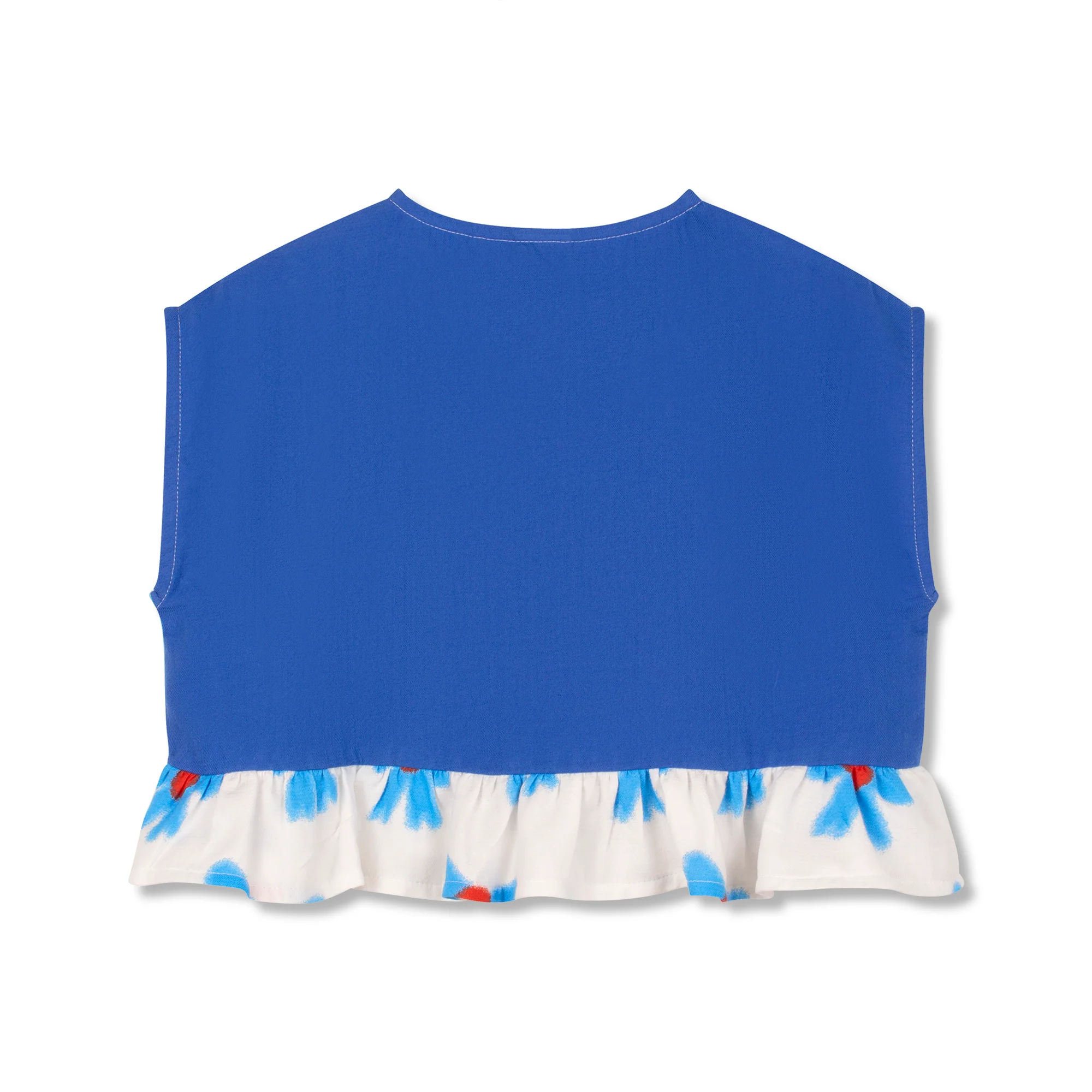 WYNKEN WHITE/BLUE BOW RUFFLE TOP - Image 2