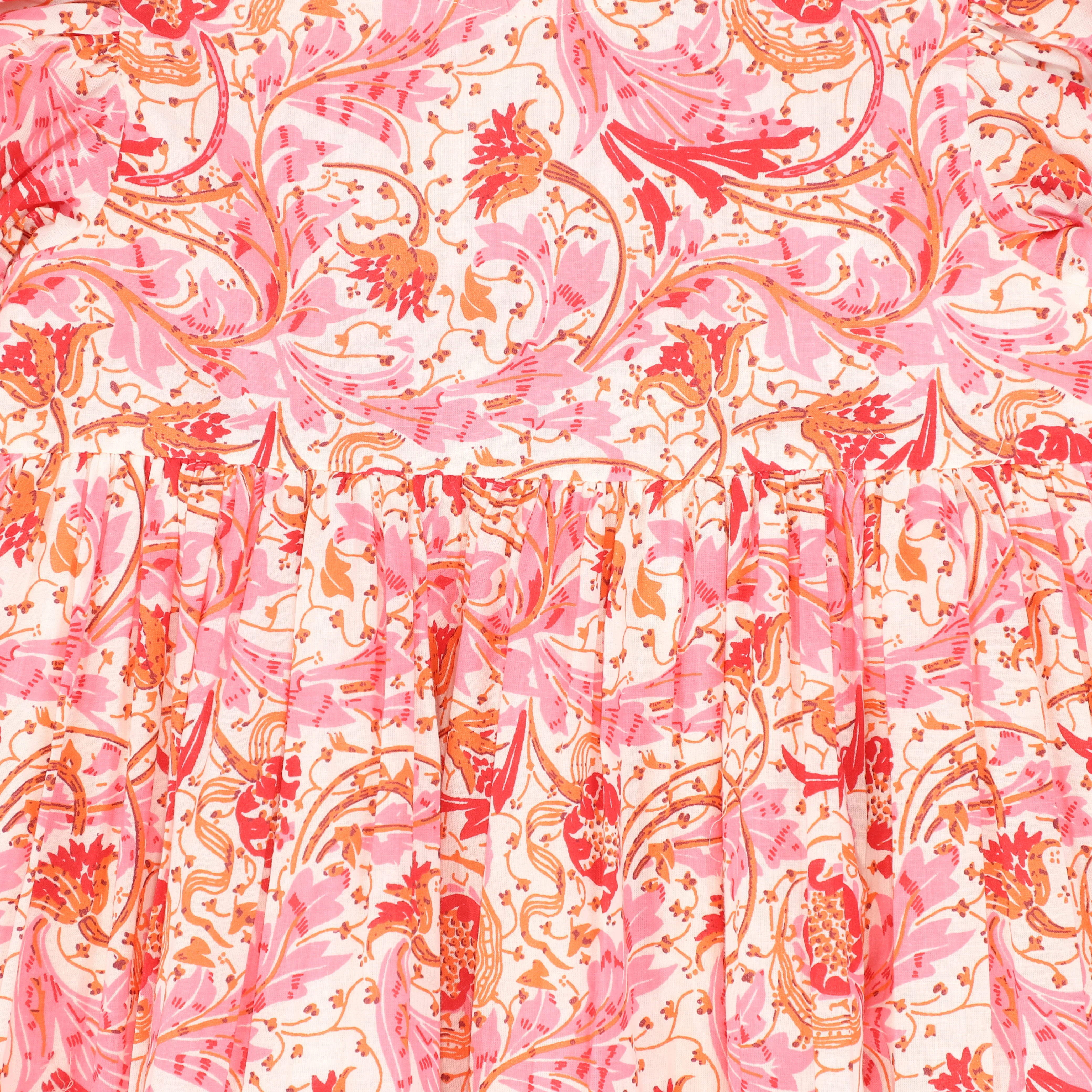 YO BABY HOT PINK FLORAL PLEAT DRESS - Image 2
